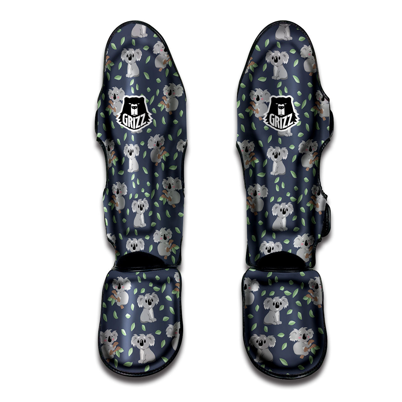 Koala Grey Print Pattern Muay Thai Shin Guards-grizzshop