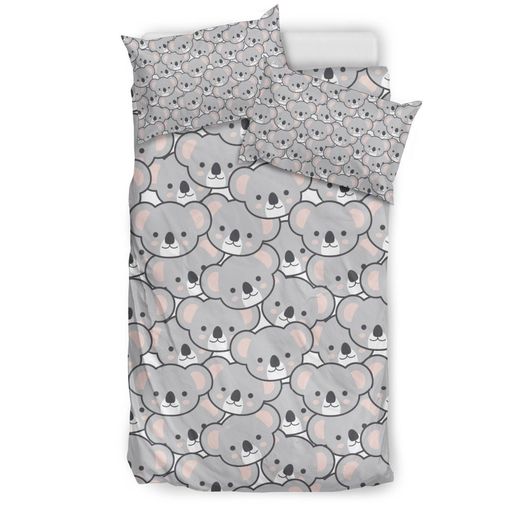 Koala Pattern Print Duvet Cover Bedding Set-grizzshop