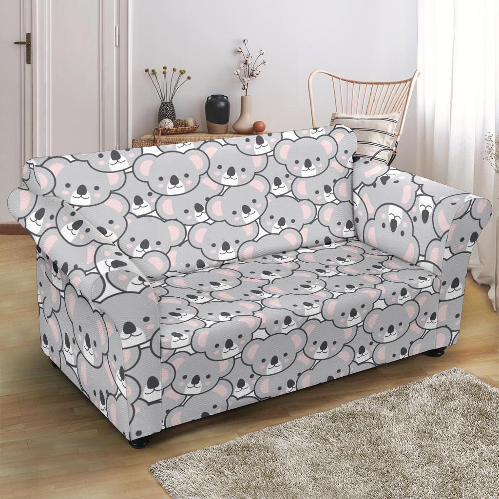 Koala Pattern Print Loveseat Cover-grizzshop