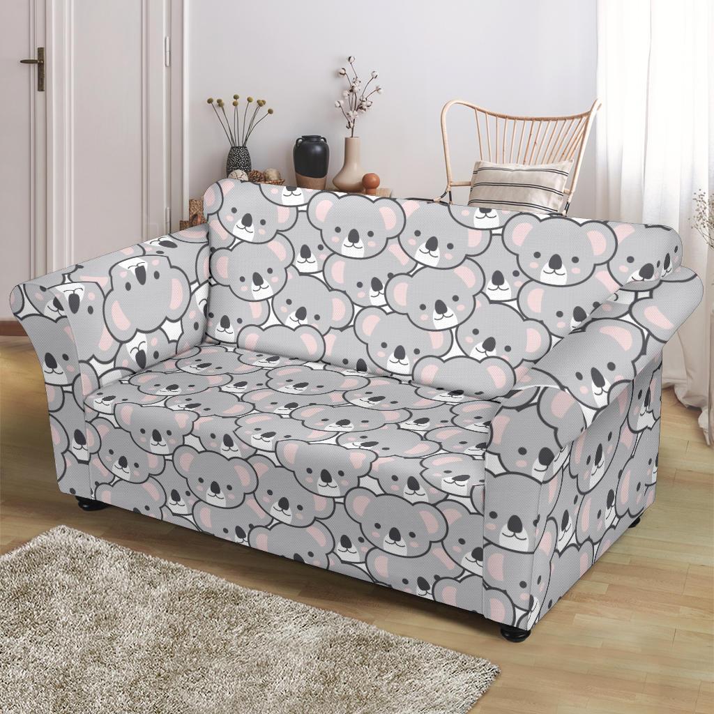 Koala Pattern Print Loveseat Cover-grizzshop