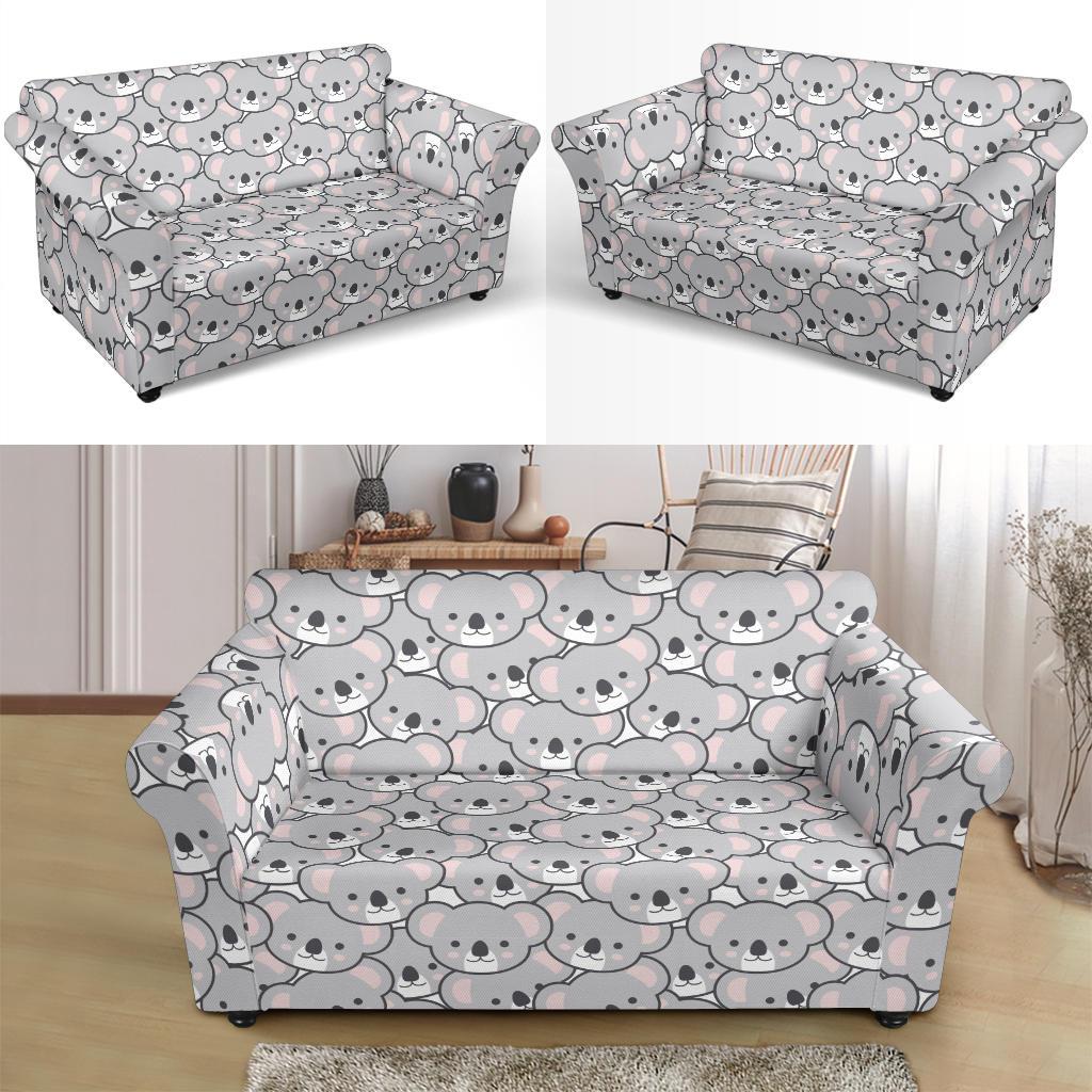 Koala Pattern Print Loveseat Cover-grizzshop