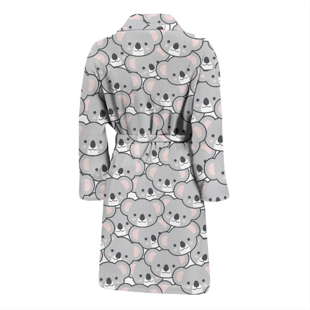 Koala Pattern Print Men Long Robe-grizzshop