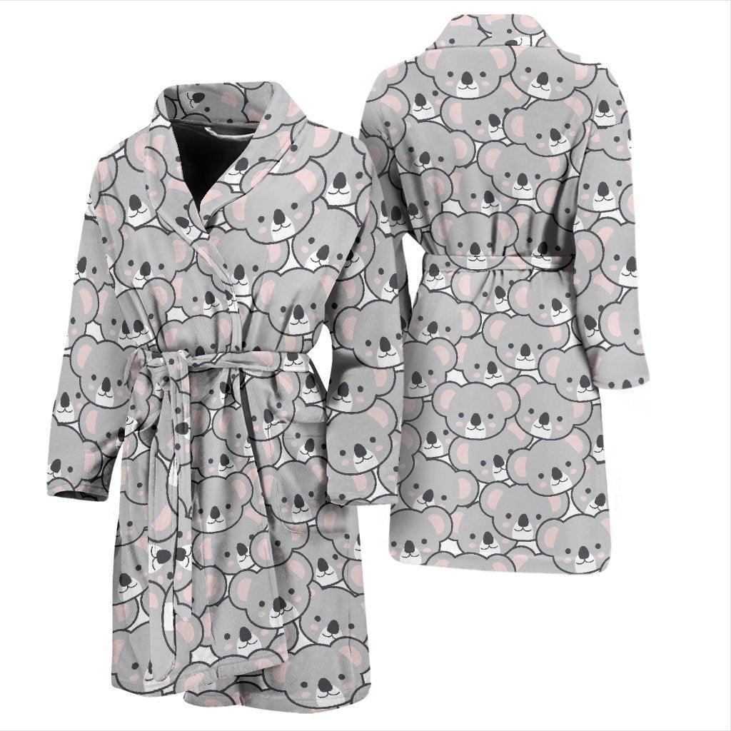 Koala Pattern Print Men Long Robe-grizzshop