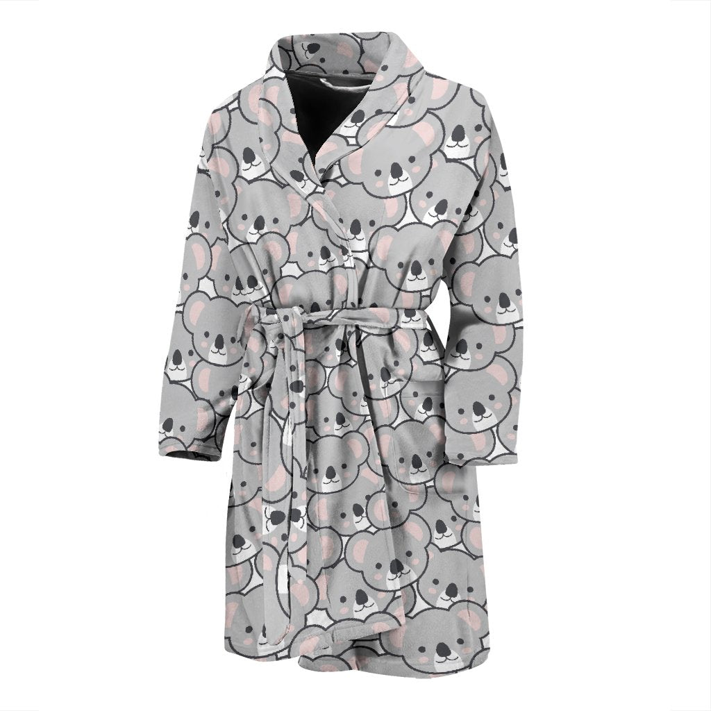 Koala Pattern Print Men Long Robe-grizzshop