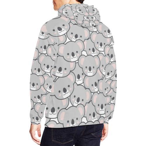 Koala Pattern Print Men Pullover Hoodie-grizzshop