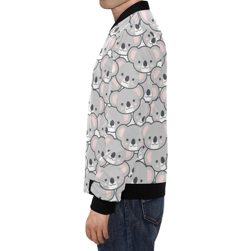 Koala Pattern Print Men's Bomber Jacket-grizzshop