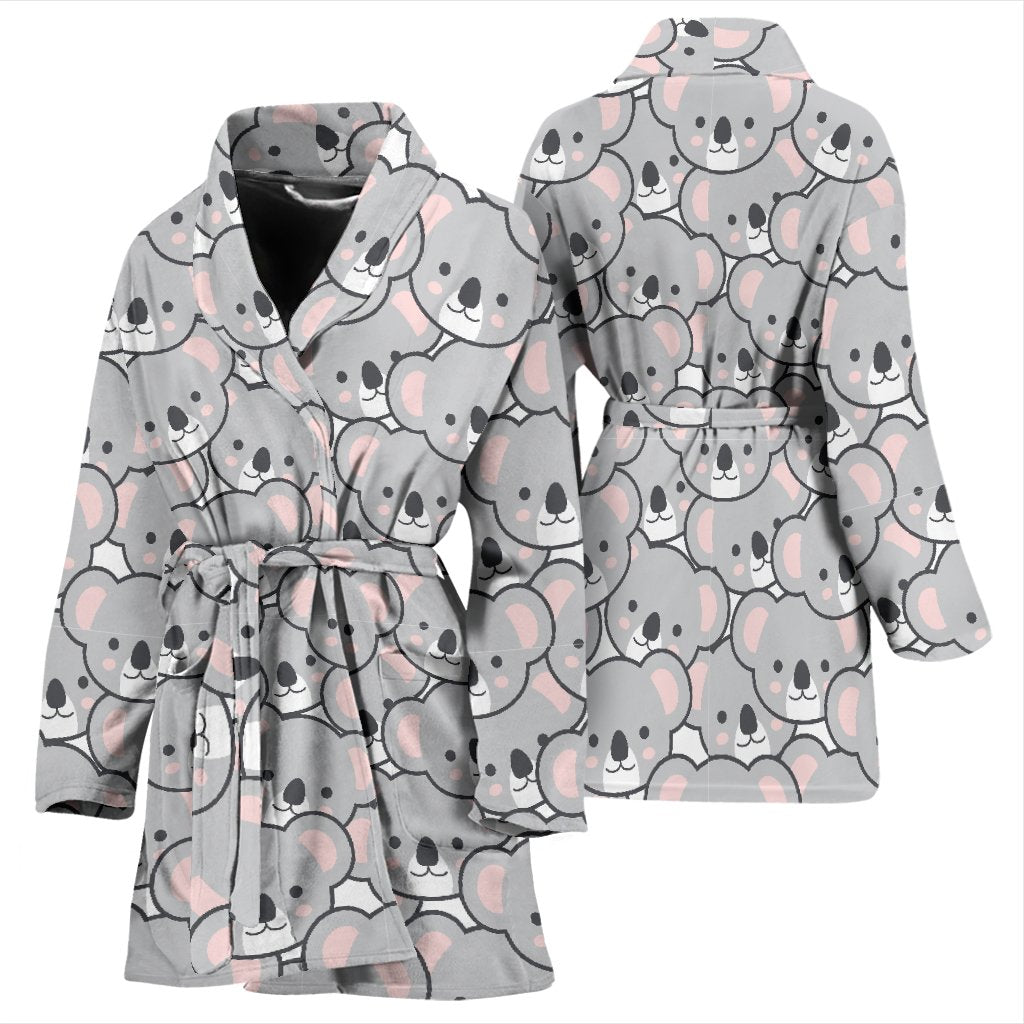 Koala Pattern Print Women Long Robe-grizzshop