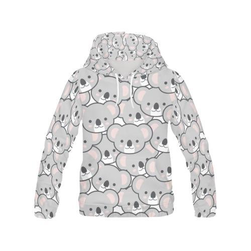 Koala Pattern Print Women Pullover Hoodie-grizzshop