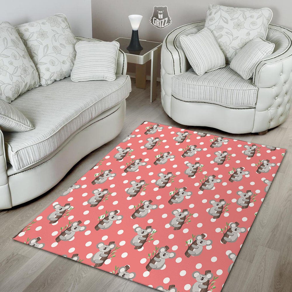 Koala Polka Dot Print Pattern Floor Mat-grizzshop