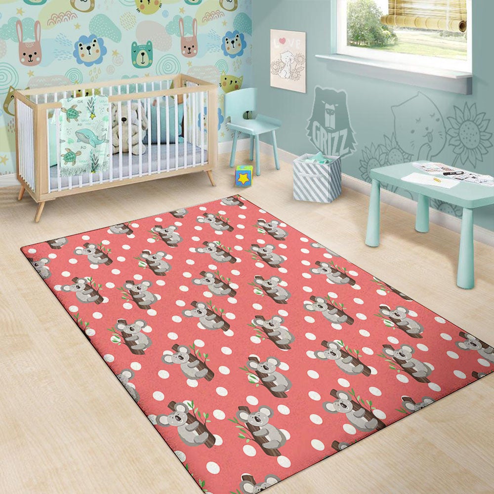 Koala Polka Dot Print Pattern Floor Mat-grizzshop