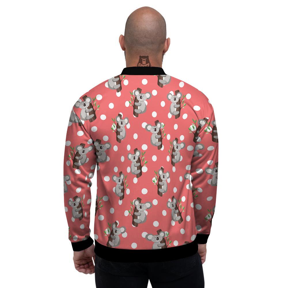 Koala Polka Dot Print Pattern Men's Bomber Jacket-grizzshop