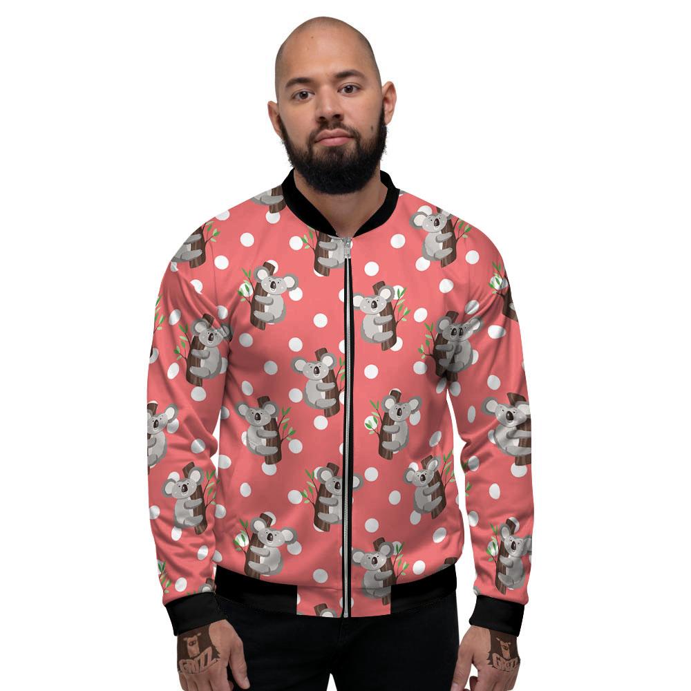 Koala Polka Dot Print Pattern Men's Bomber Jacket-grizzshop