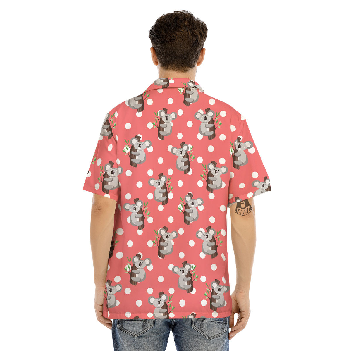 Koala Polka Dot Print Pattern Men's Hawaiian Shirt-grizzshop
