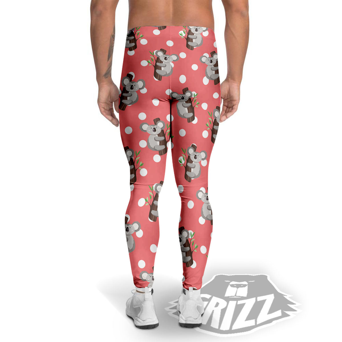 Koala Polka Dot Print Pattern Men's Leggings-grizzshop