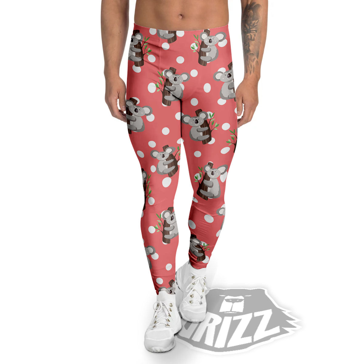 Koala Polka Dot Print Pattern Men's Leggings-grizzshop