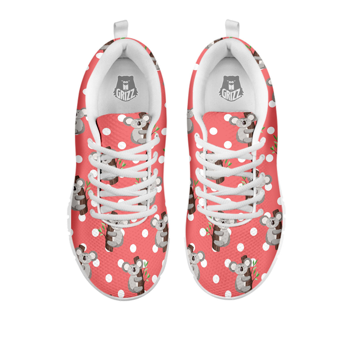 Koala Polka Dot Print Pattern White Sneaker-grizzshop