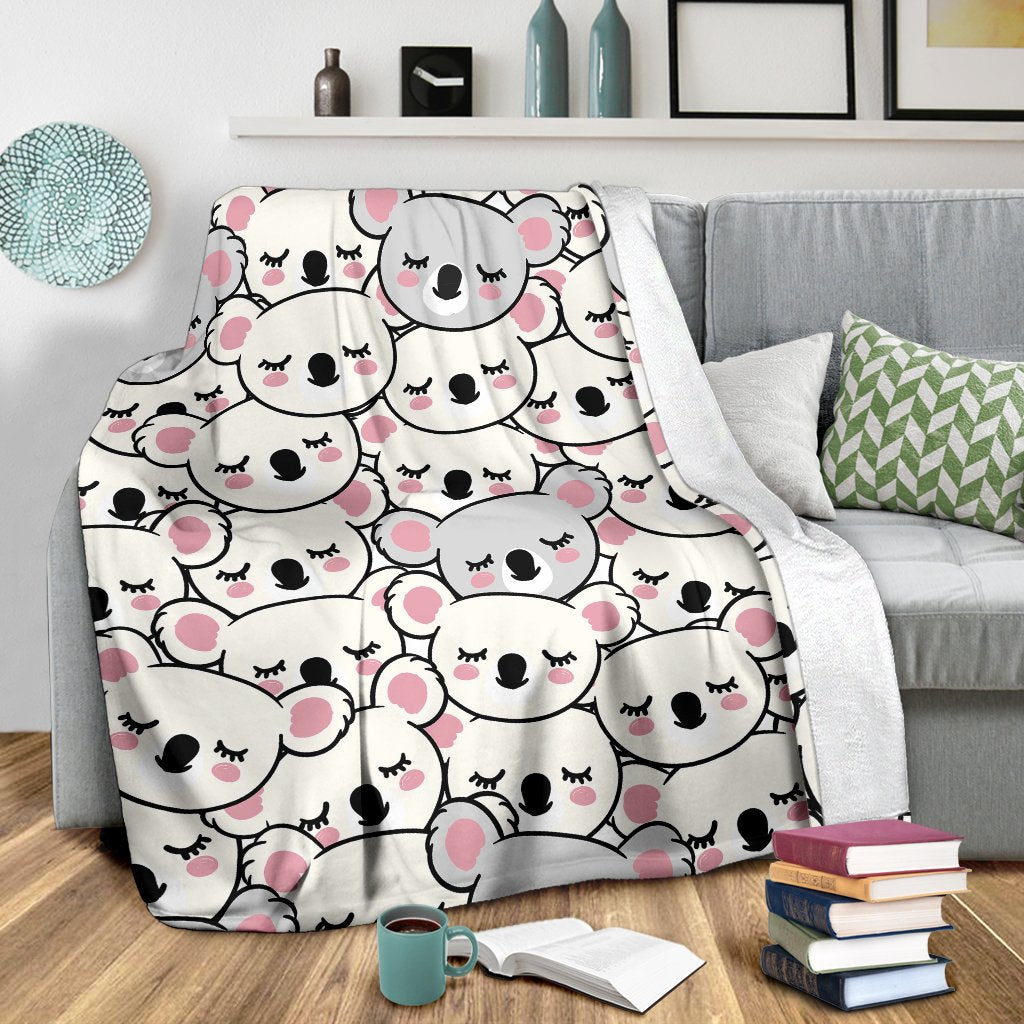 Koala Print Pattern Blanket-grizzshop