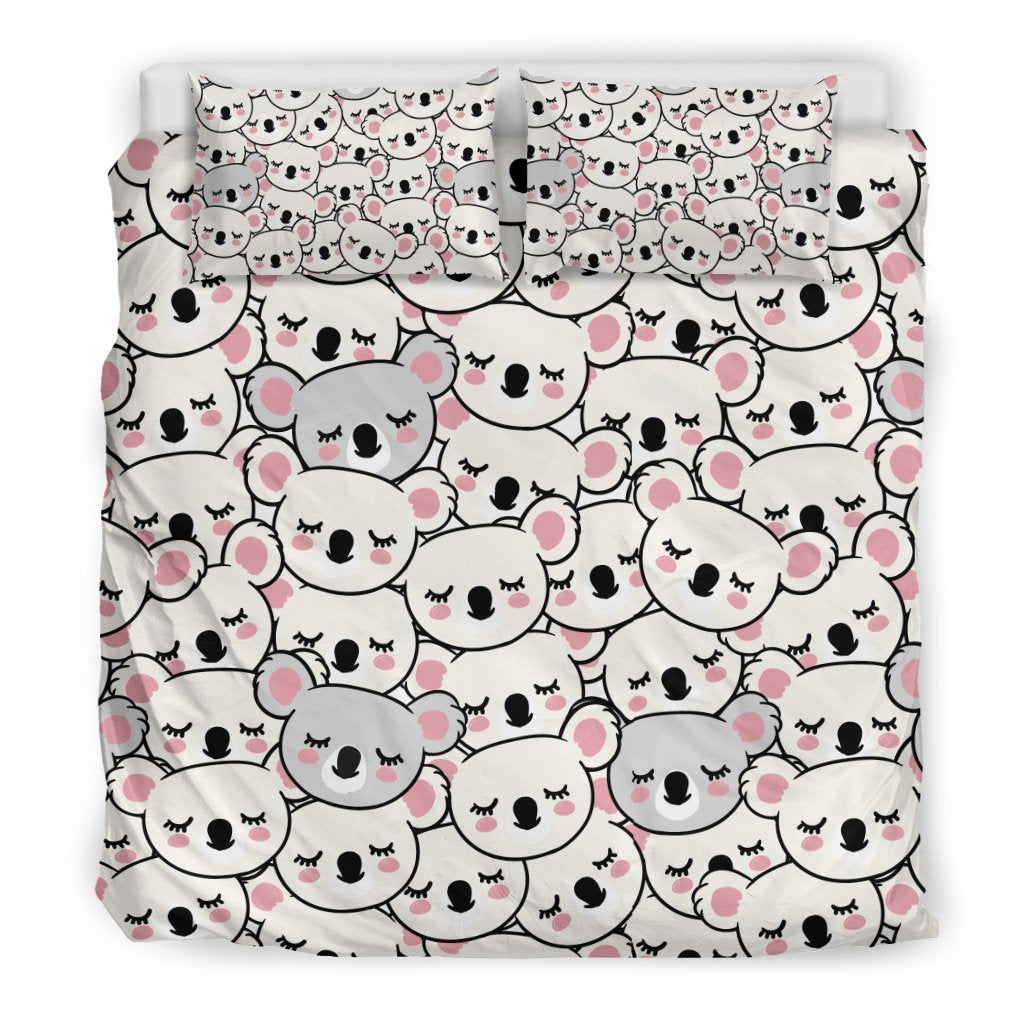 Koala Print Pattern Duvet Cover Bedding Set-grizzshop