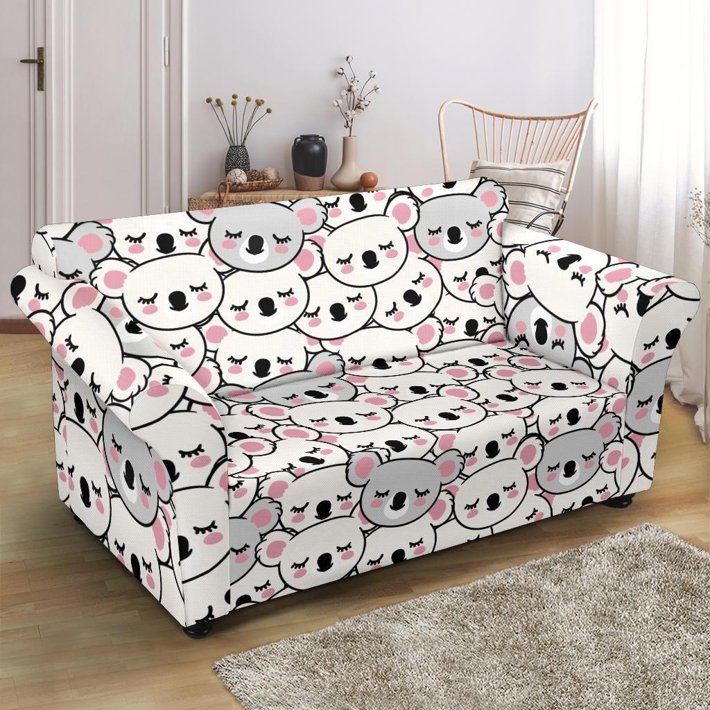 Koala Print Pattern Loveseat Cover-grizzshop