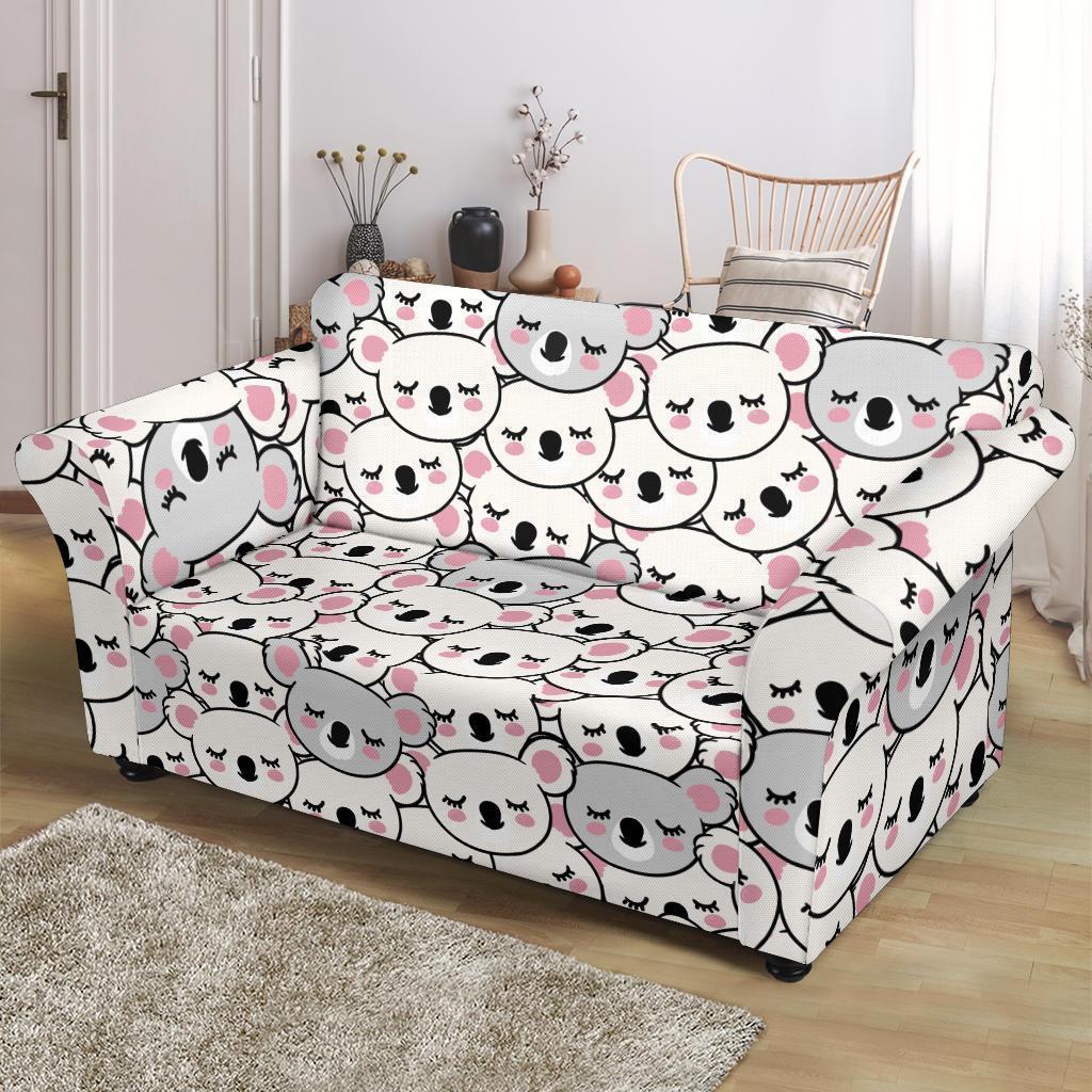 Koala Print Pattern Loveseat Cover-grizzshop