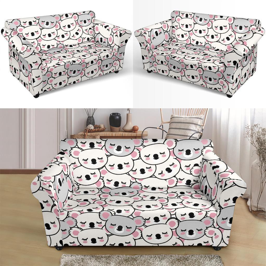 Koala Print Pattern Loveseat Cover-grizzshop