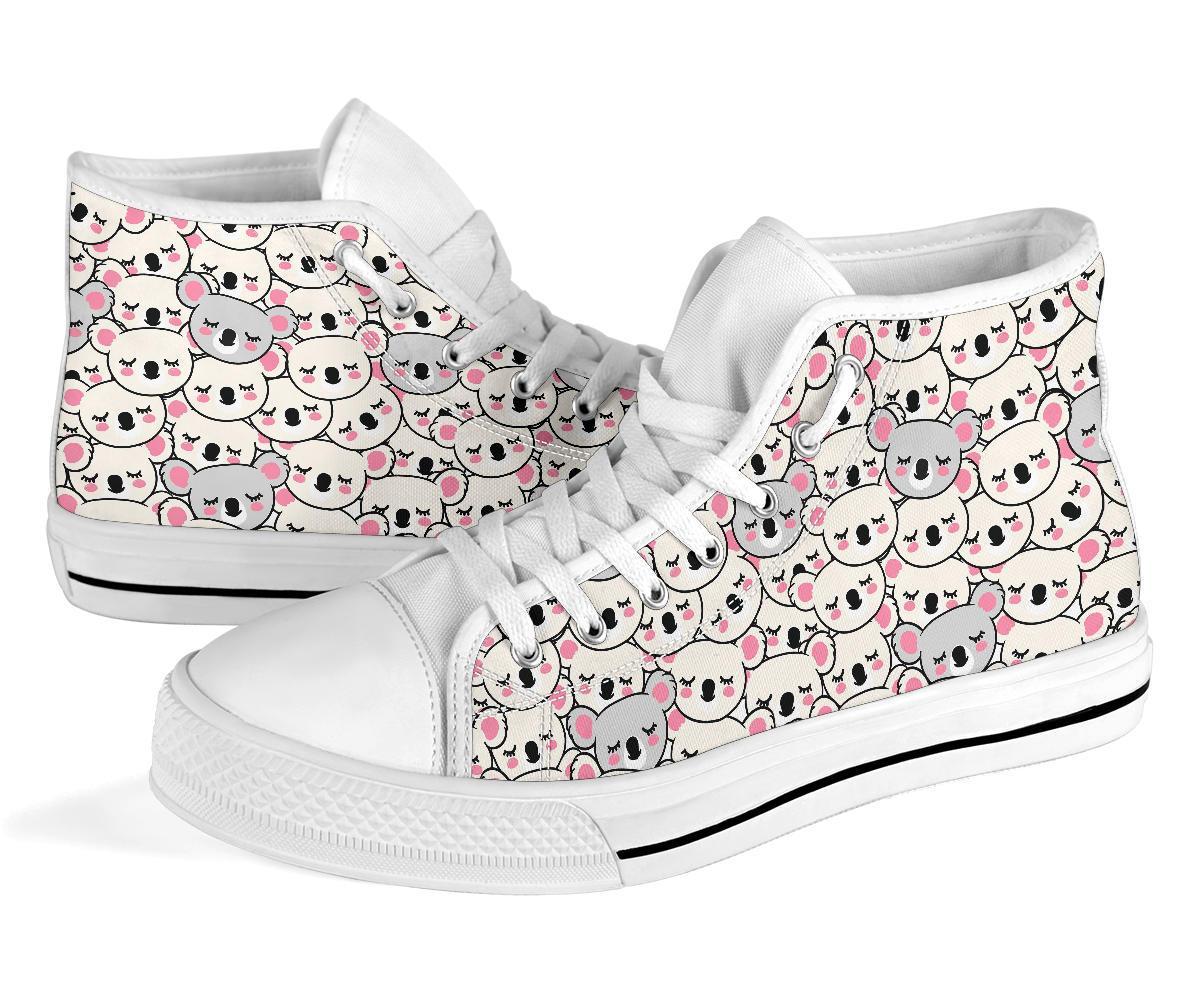 Koala Print Pattern Men Women's High Top Shoes-grizzshop