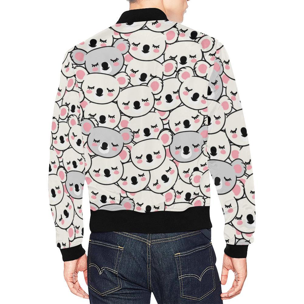 Koala Print Pattern Men's Bomber Jacket-grizzshop