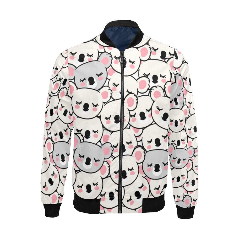 Koala Print Pattern Men's Bomber Jacket-grizzshop