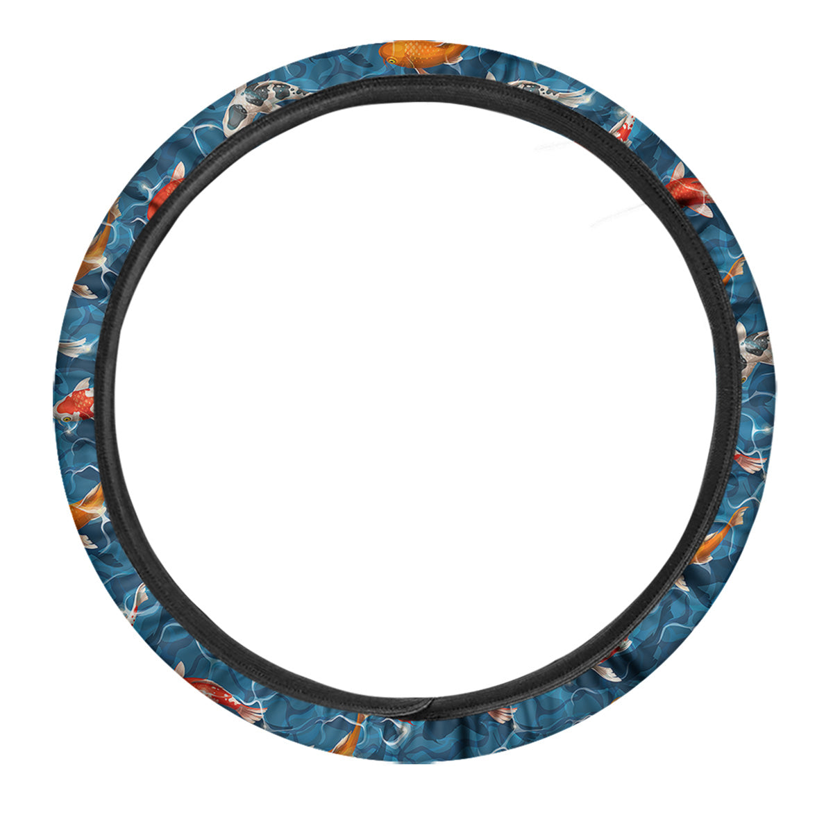 Koi Carps Print Pattern Car Steering Wheel Cover-grizzshop