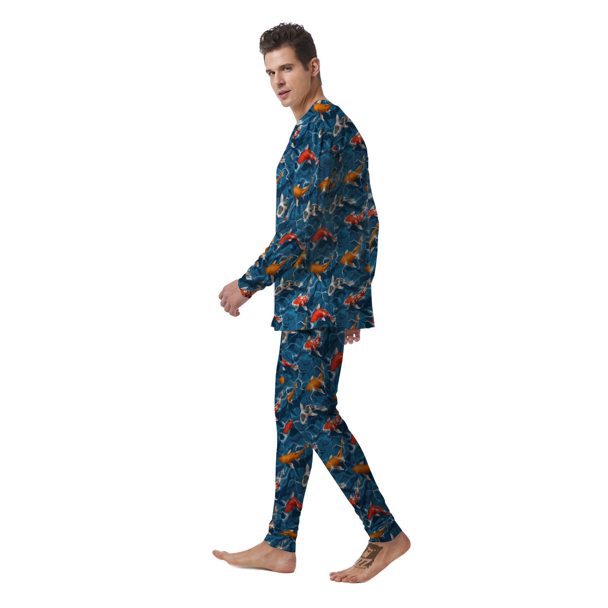 Koi Carps Print Pattern Men's Pajamas-grizzshop