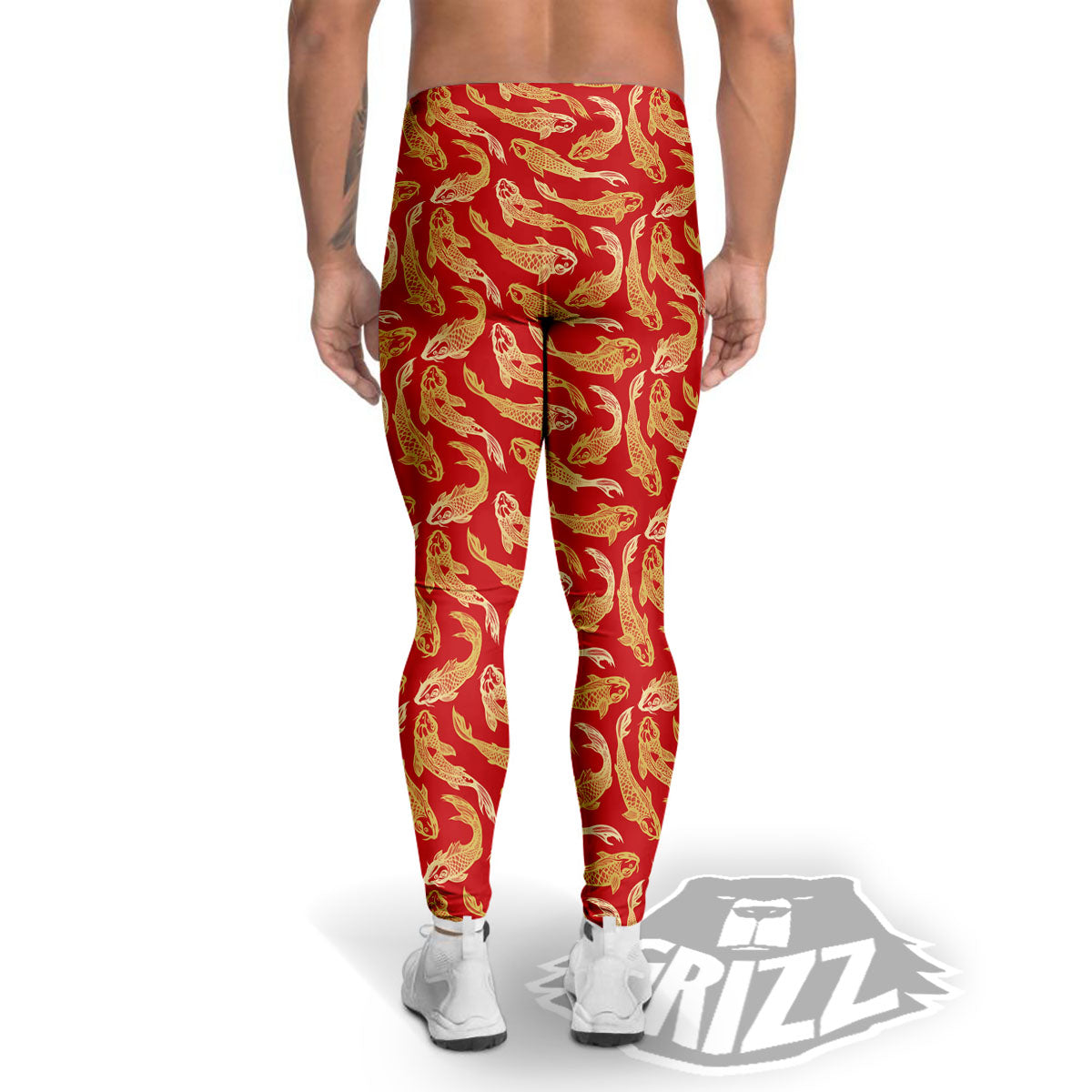 Koi Fish Chinese Print Pattern Men's Leggings-grizzshop