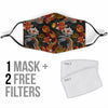 Koi Fish Crochet Lotus Pattern Print Face Mask-grizzshop