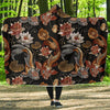 Koi Fish Crochet Lotus Pattern Print Hooded Blanket-grizzshop