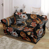 Koi Fish Crochet Lotus Pattern Print Loveseat Cover-grizzshop