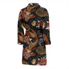 Koi Fish Crochet Lotus Pattern Print Men Long Robe-grizzshop