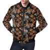 Koi Fish Crochet Lotus Pattern Print Men's Bomber Jacket-grizzshop