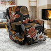 Koi Fish Crochet Lotus Pattern Print Recliner Cover-grizzshop