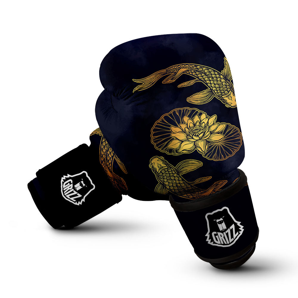 Koi Fish Golden Spiritual Print Boxing Gloves-grizzshop