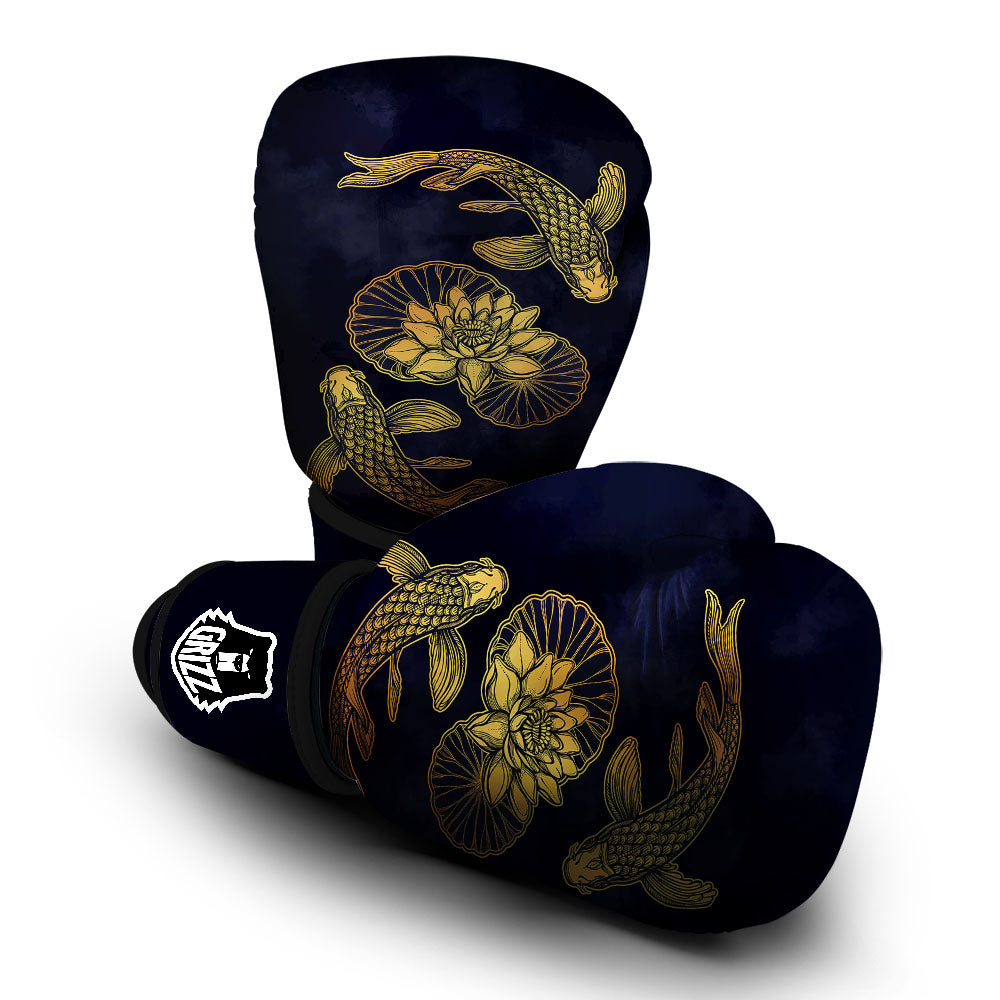 Koi Fish Golden Spiritual Print Boxing Gloves-grizzshop