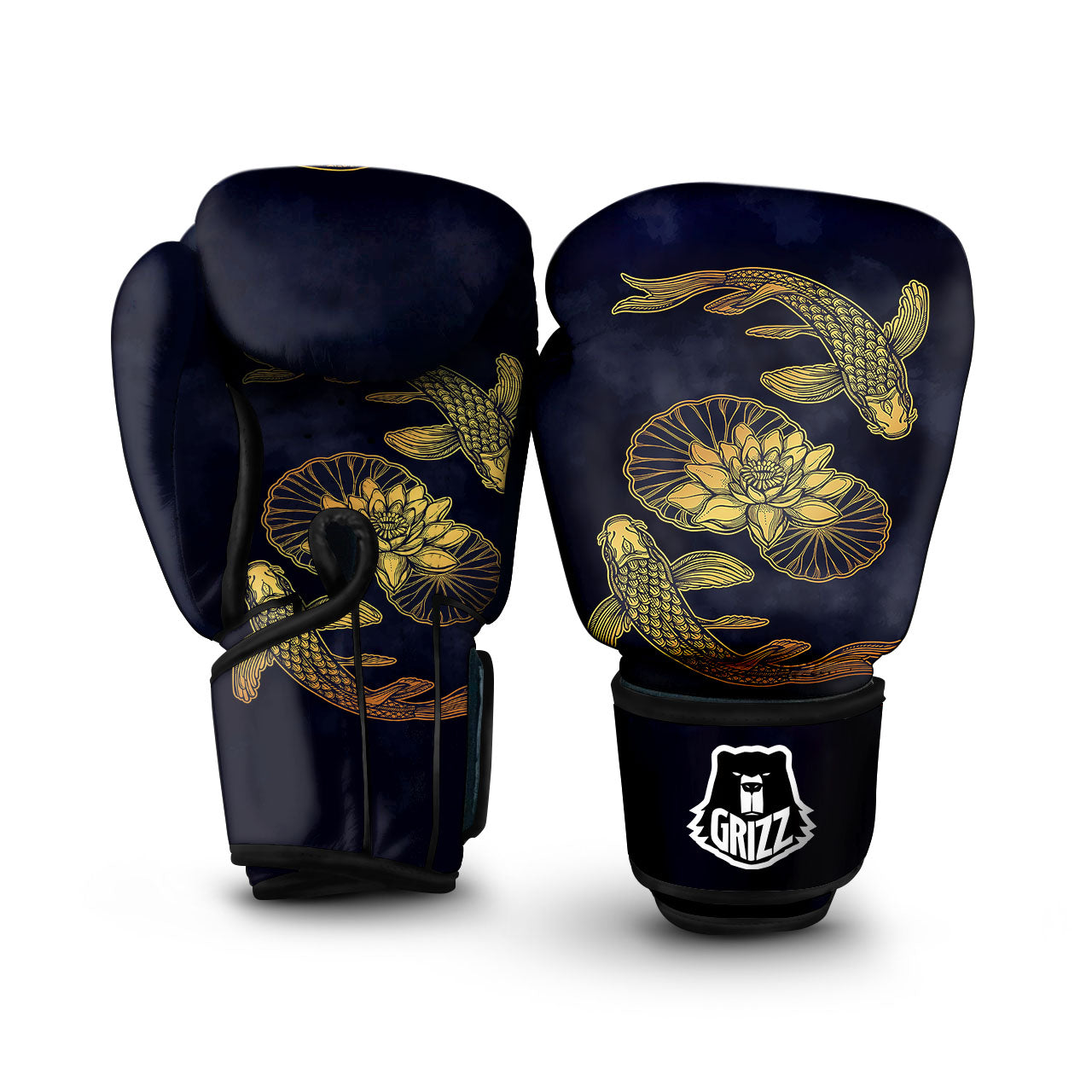 Koi Fish Golden Spiritual Print Boxing Gloves-grizzshop