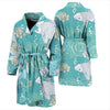 Koi Fish Lotus Pattern Print Men Long Robe-grizzshop