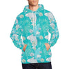 Koi Fish Lotus Pattern Print Men Pullover Hoodie-grizzshop