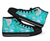 Koi Fish Lotus Pattern Print Men Women's High Top Shoes-grizzshop