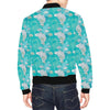 Koi Fish Lotus Pattern Print Men's Bomber Jacket-grizzshop