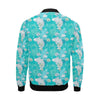 Koi Fish Lotus Pattern Print Men's Bomber Jacket-grizzshop