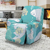 Koi Fish Lotus Pattern Print Recliner Cover-grizzshop