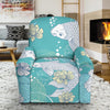 Koi Fish Lotus Pattern Print Recliner Cover-grizzshop