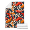 Koi Fish Pattern Print Blanket-grizzshop