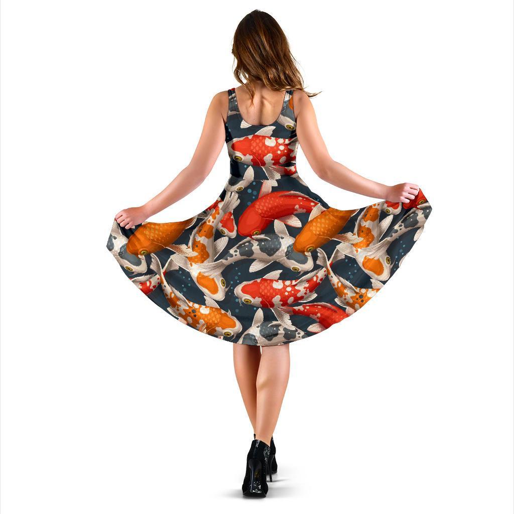 Koi Fish Pattern Print Dress-grizzshop