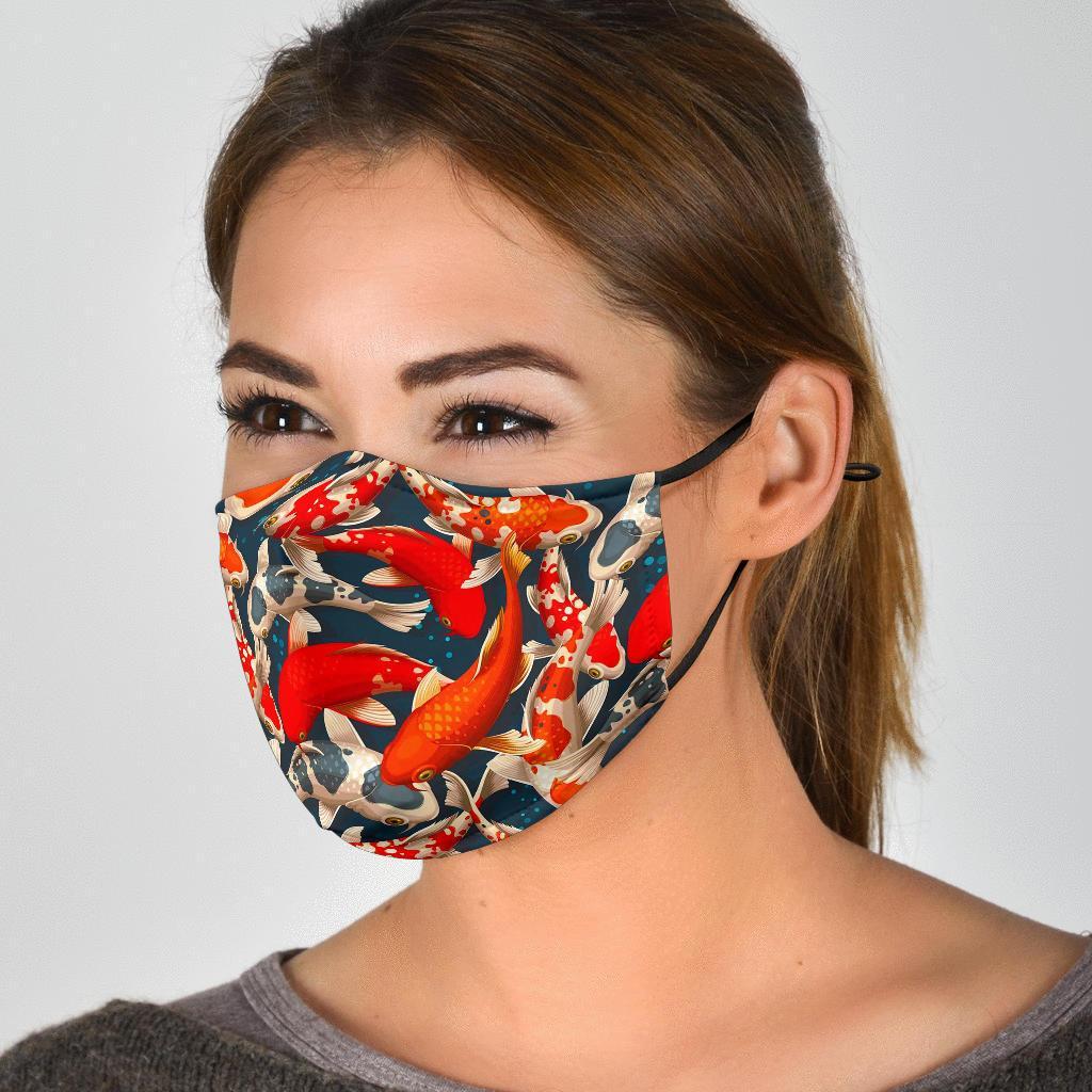 Koi Fish Pattern Print Face Mask-grizzshop